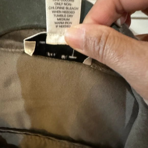 Ann Taylor LOFT Womens Jacket Size 6P Taupe Cotton Velveteen Belted Button Boho - Picture 5 of 5